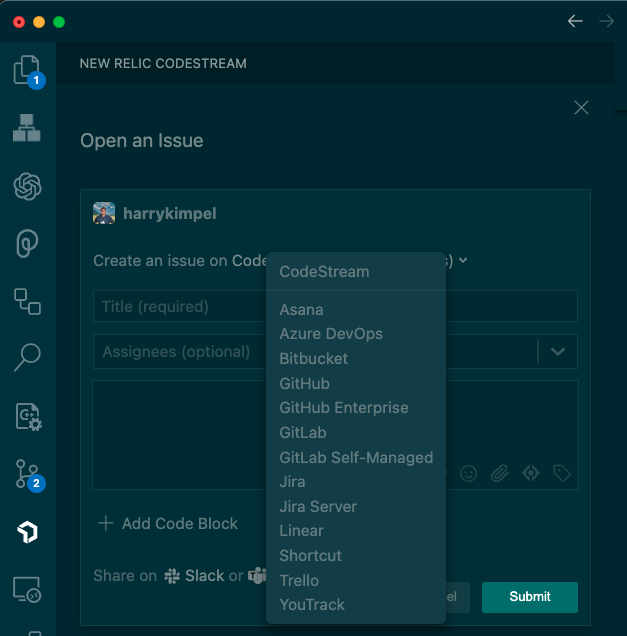 codestream shift-left issue integrations