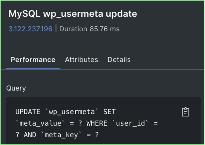 Query performance analysis within New Relic UI